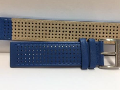 Mondaine Swiss Railways Watchband 20mm Blue Perforated Leather #FE3120.40Q1