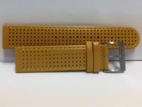 Mondaine Swiss Railways Watchband 20mm Yellow Perforated Leather #FE3120.50Q.1