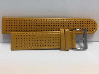Mondaine Swiss Railways Watchband 20mm Yellow Perforated Leather #FE3120.50Q.1