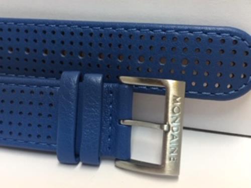 Mondaine Swiss Railways Watchband 16mm Blue Perforated Leather #FE3116.40Q.2