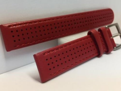Mondaine Swiss Railways Watchband 16mm Red Perforated Leather #FE3116.30Q.2