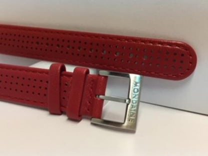 Mondaine Swiss Railways Watchband 16mm Red Perforated Leather #FE3116.30Q.2
