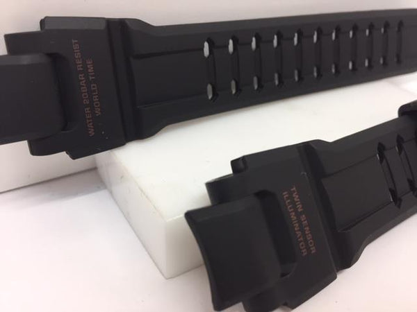Casio Watchband GA-1100 -RG Black Rubber Strap Red ish Twin Sensor Graphics.
