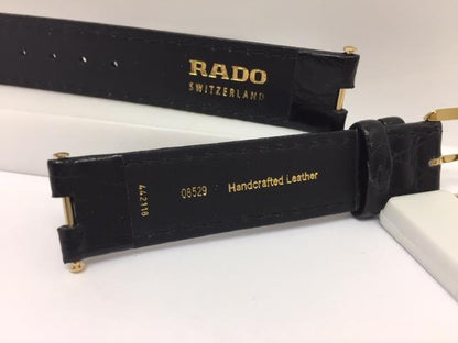 Rado Watchband 08529. 16mm Wide.5mm Notch. Blk Lthr. Original Attaching Hardware