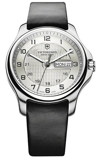 Swiss Army Watchband 004578 Blk Leather 20mm Curved End Folding Clasp mod 241550