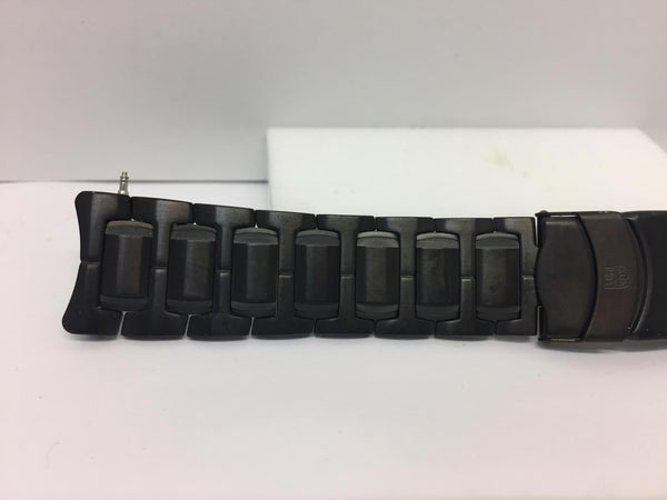 Luminox Watchband/Bracelet for 6300 Series 22mm Curved End All Black IP Steel.