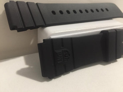 Luminox Band/Strap Rubber Navy Seals FP3000 22mm Black Rubber Gun Metal Buckle