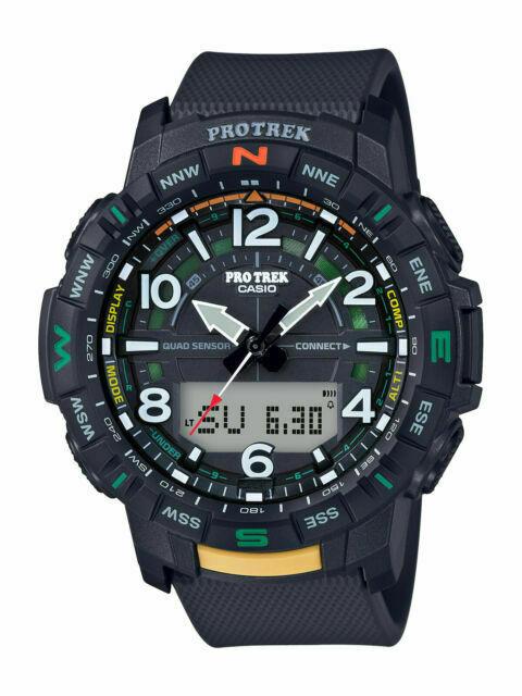 Casio PRO TREK PRT-B50-1.Quad Sensors:Therm/Alt Bar/Compass/StepCounter.W/BluTth