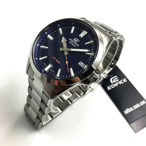 Casio Edifice EFV-100 d-2avcr.All Steel Glass Crystal 100m Water Tight Blue Dial
