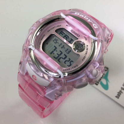 Casio BG169R-4 Original Pink/Clear ladies Baby G Wristwatch. New w/Box Warranty