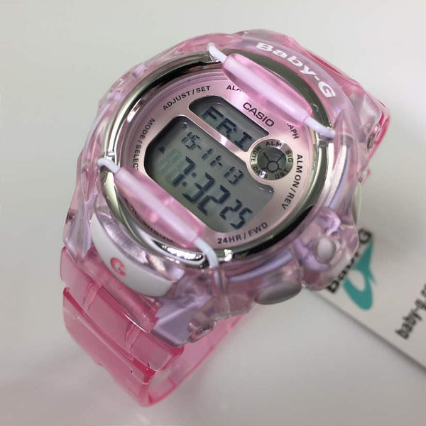 Casio BG169R-4 Original Pink/Clear ladies Baby G Wristwatch. New w/Box Warranty