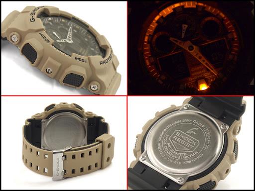 Casio Mans Watch GA100L-8A, GA-100. Military Colors Heavy Duty Digital/Analog.