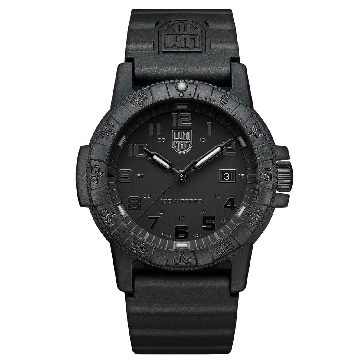 Luminox Watchband Sea Turtle Series 0300. 19MM Black Resin Mens Logo Strap