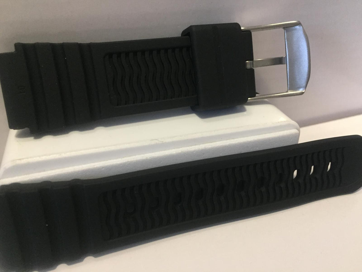 Luminox Watchband Sea Turtle Series 0300. 19MM Black Resin Mens Logo Strap