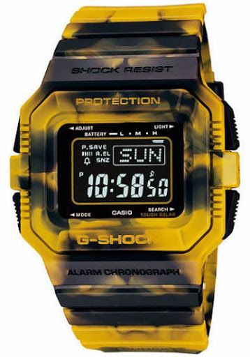 Casio Watchband G-5500 JC-9 Camouflage Blended Yellow/Black. Each Band is Unique