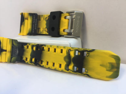 Casio Watchband G-5500 JC-9 Camouflage Blended Yellow/Black. Each Band is Unique