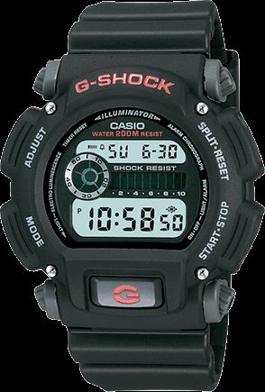 Casio Watch Parts DW-9052 & DW-9050 Shell/Bezel Black w/Red and White Lettering.