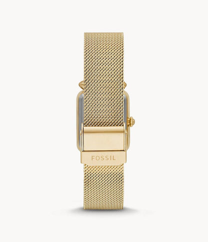 Fossil Womens Classic Gold Tone Dress Watch ES4972.Crystal Stone Bezel.Roman #'s