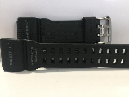 Casio Watchband GWG-100 -1A. Original Blk Resin "Mud Resist Multi Band 6" Strap
