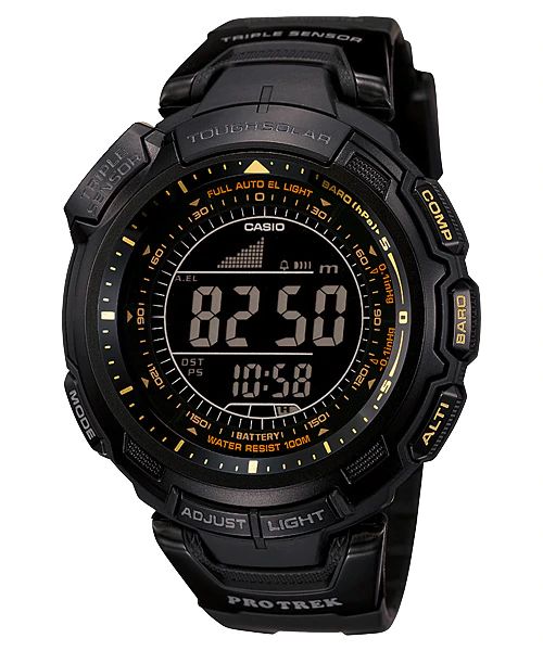 Casio Watchband PRG-110 Y,PRW-1300Y Original ProTrek Tough Solar Black Strap