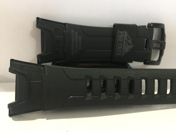 Casio Watchband PRG-110 Y,PRW-1300Y Original ProTrek Tough Solar Black Strap