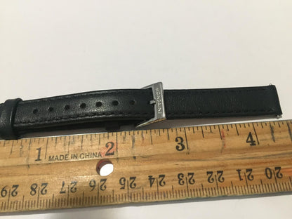 Mondaine Swiss Railways WatchBand FE3112 20Q.2. 12mm Blk Leather Strap w/EZ Pins