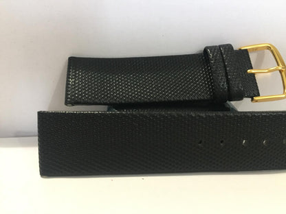 Citizen Watchband Original 20mm Black Leather Strap Capped w/Textured Nylon