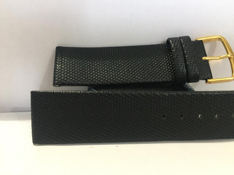 Citizen Watchband Original 20mm Black Leather Strap Capped w/Textured Nylon