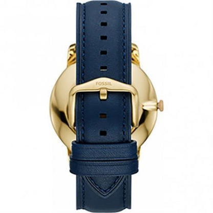 Fossil FS5789 "Minimalist" Mens Thin Dress Watch. Blue Band/Dial. Gold Tone Case