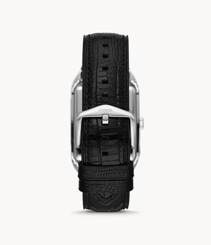 Fossil "Architect" FS5803 Mens Traditional Rectangular Black Dial Steel Watch