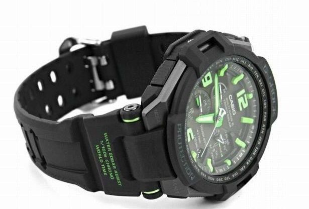 Casio Watchband GW-4000 -1A3 Black Strap Green Graphics Tough