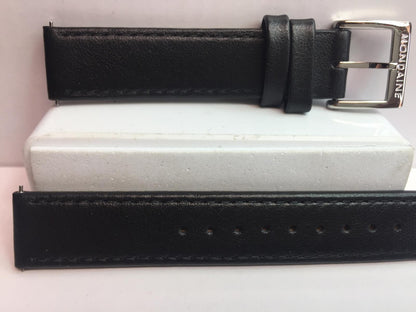 Mondaine Swiss Railways Watchband w/Ez Pins FE3116.20Q.5 16mm Wide Black Leather