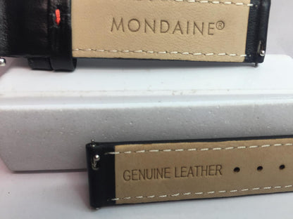 Mondaine Swiss Railways Watchband w/Ez Pins FE3116.20Q.5 16mm Wide Black Leather