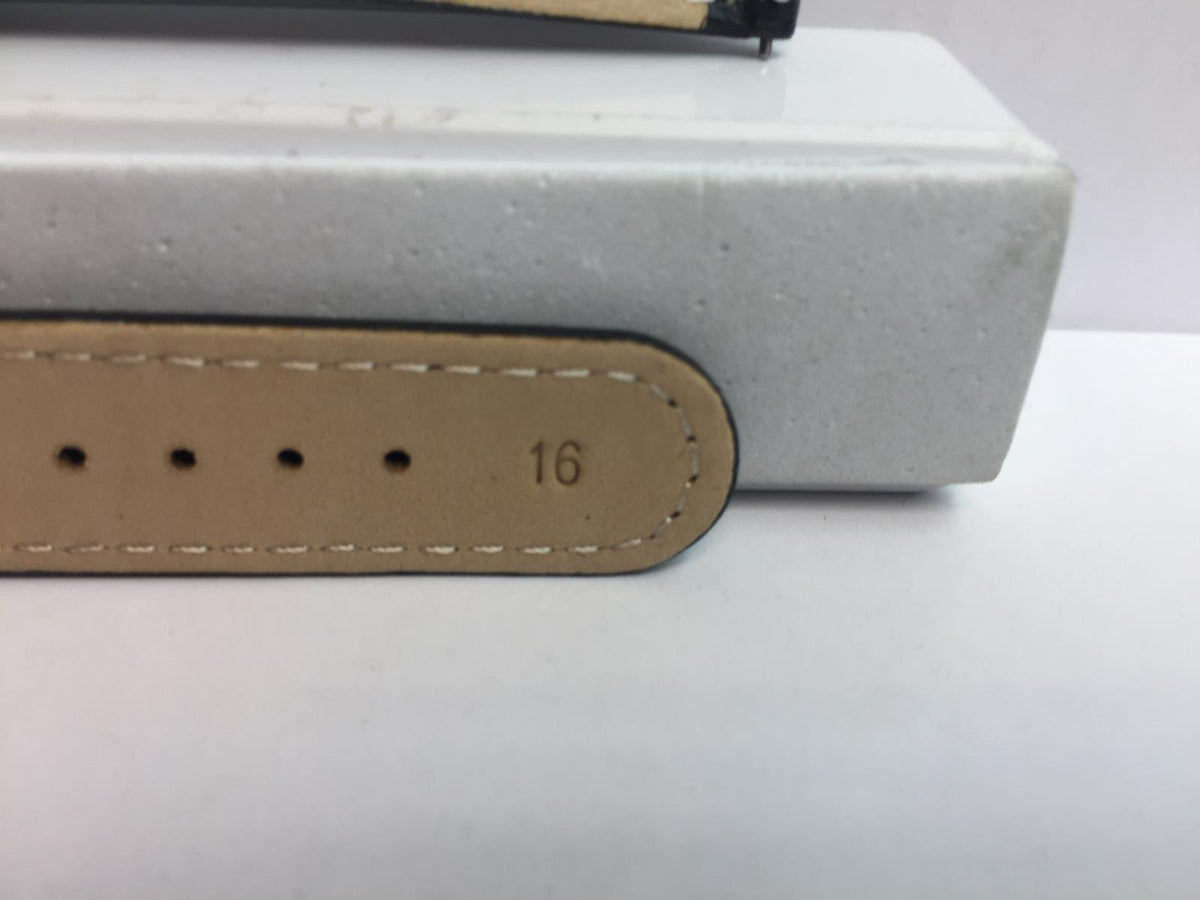 Mondaine Swiss Railways Watchband w/Ez Pins FE3116.20Q.5 16mm Wide Black Leather