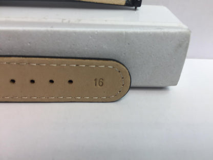 Mondaine Swiss Railways Watchband w/Ez Pins FE3116.20Q.5 16mm Wide Black Leather