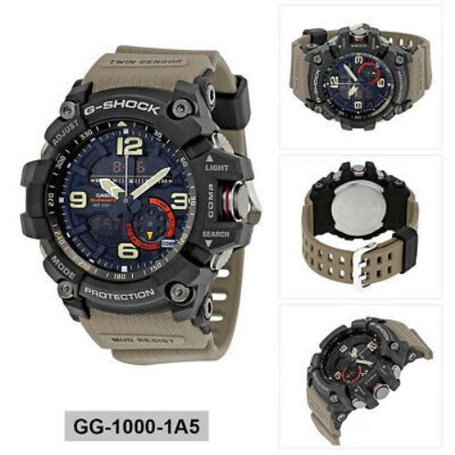 Casio Watchband GG-1000 Tan. Twin Sensor/Mud Resist Strap.
