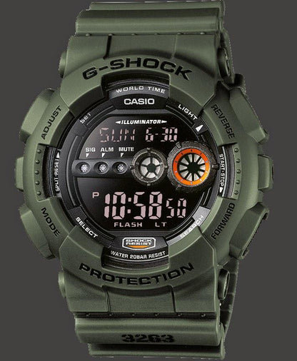 Casio Watch Parts GD-100 MS-3  Bezel/Shell Military Green. Original Casio Parts.