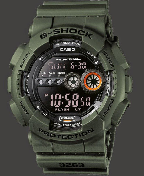 Casio Watch Parts GD-100 MS-3  Bezel/Shell Military Green. Original Casio Parts.