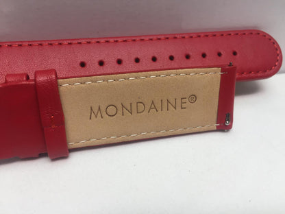 Mondaine Swiss Railways Watchband FE16620.30Q.3. Mens 20mm Red Stitched Leather.