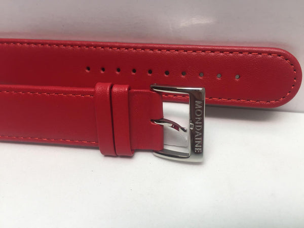 Mondaine Swiss Railways Watchband FE16620.30Q.3. Mens 20mm Red Stitched Leather.