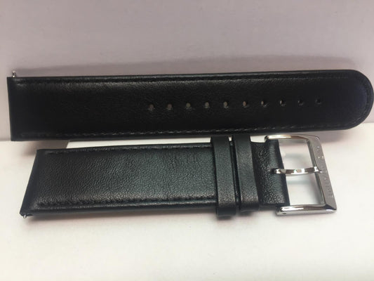 Mondaine Swiss Railways Watchband FE16220.20Q.5 20mm Blk Leather EZ install Pins