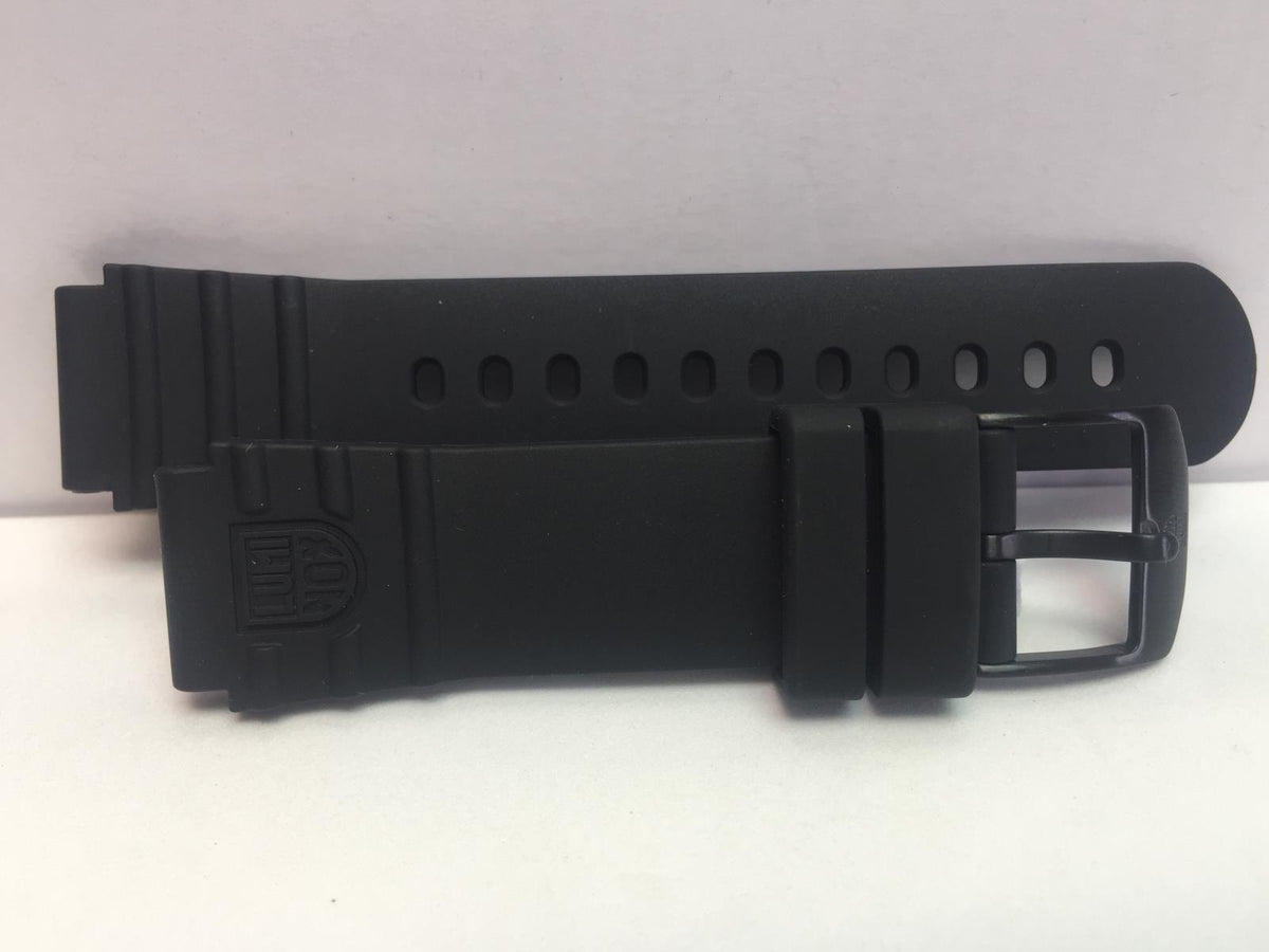 Luminox Band/Strap Black Rubber Navy Seals 0301 19mm Wide. Black Logo Buckle