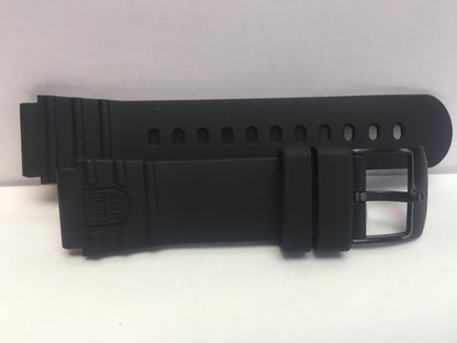 Luminox Band/Strap Black Rubber Navy Seals 0301 19mm Wide. Black Logo Buckle