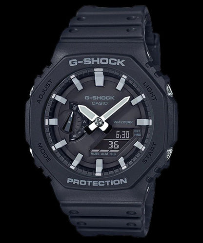 Casio Original Watchband for GA-2100 -1A Black Resin Strap With Spring Bars