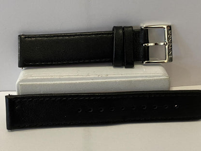 Mondaine Swiss Railways Watchband FEM.3118.22q.2.k. 18mm Black Leather Red Back