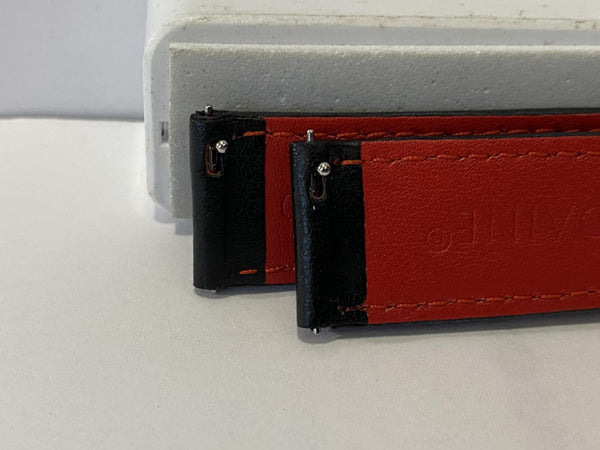 Mondaine Swiss Railways Watchband FEM.3118.22q.2.k. 18mm Black Leather Red Back