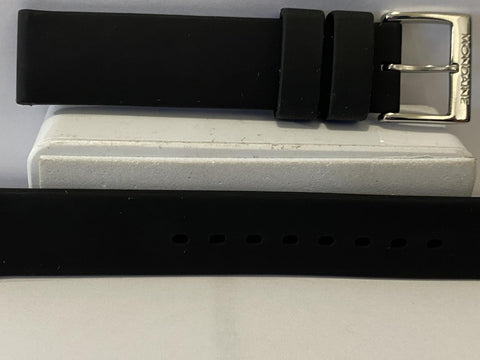 Mondaine Swiss Railways Watchband 18mm Soft Silicone Strap w/Polished Steel Buck