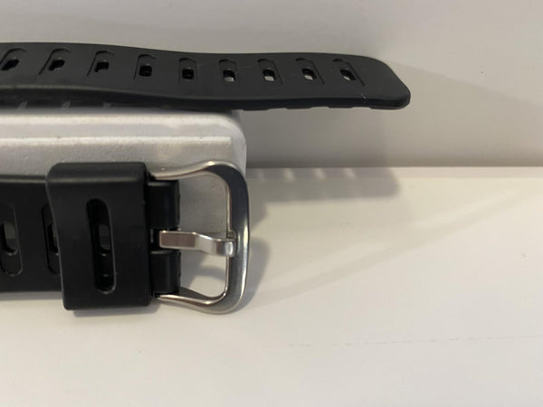 Casio Watchband DW-210,DW-240,DW-260. Blk Strap w/Japan Silver Tone Steel Buckle