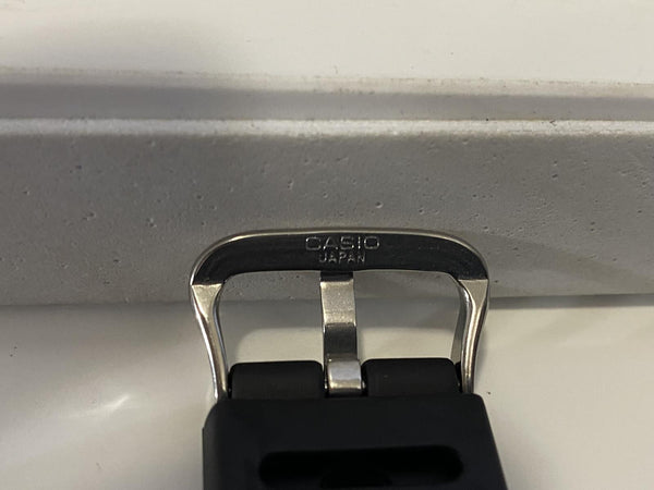 Casio Watchband DW-210,DW-240,DW-260. Blk Strap w/Japan Silver Tone Steel Buckle
