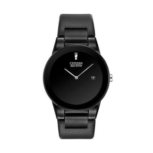 Citizen Watchband Caseback: J165-S086892 Model: AU1065-07E Black Leather Strap.